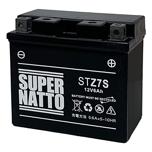 【初期補充電済】 STZ7S シールド型 （互換型番 YTZ7S YTZ6 GT5-3 GT6B-3 FTZ7S FTZ5L-BS) スーパーナット バイク バッテリー (スマートDio Z4 ズーマー クレアスクーピー ジョルノクレア トリッカー ドラッグスター250 セロー250 WR250R)